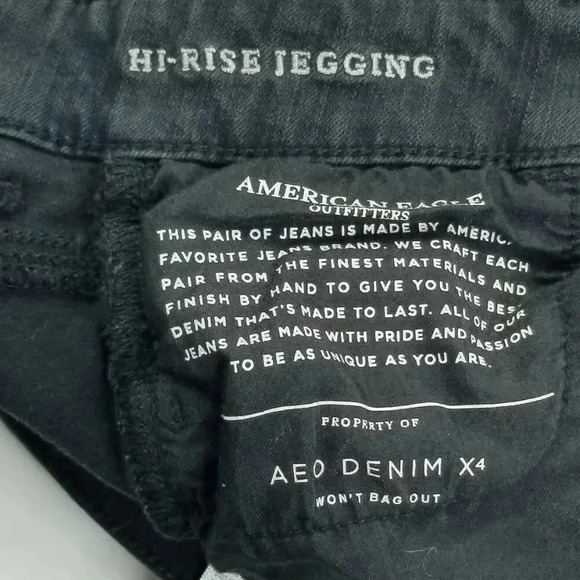American Eagle Outfitters Size 0 Short Super Stretch X4 Black Hi-Rise Jegging - Picture 7 of 11